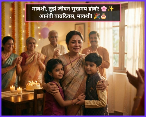 Mavshi Birthday Wishes in Marathi Images
