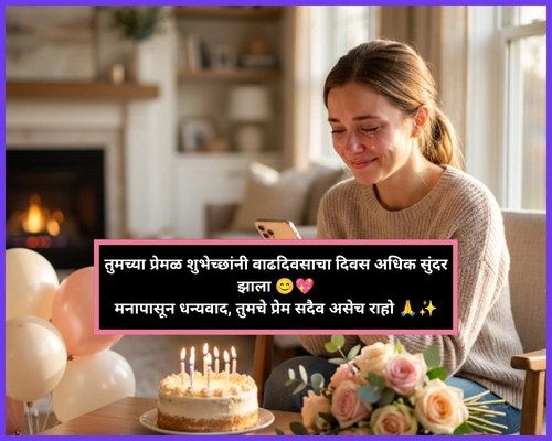Status Thank You for Birthday Wishes in Marathi Status Thank You for Birthday Wishes in Marathi