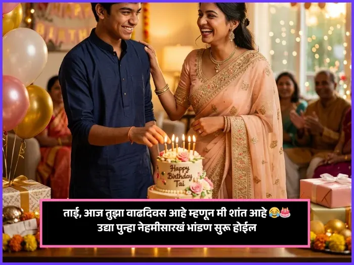 Comedy Funny Birthday Wishes for Sister in Marathi Comedy Funny Birthday Wishes for Sister in Marathi