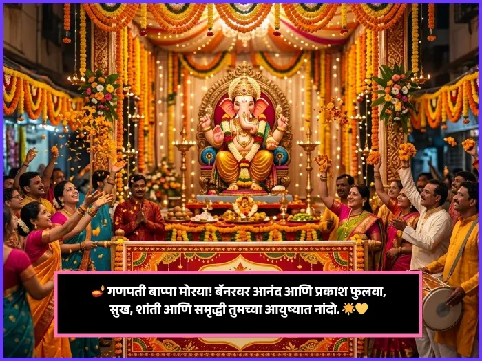 Ganesh Chaturthi Wishes in Marathi Banner Ganesh Chaturthi Wishes in Marathi Banner